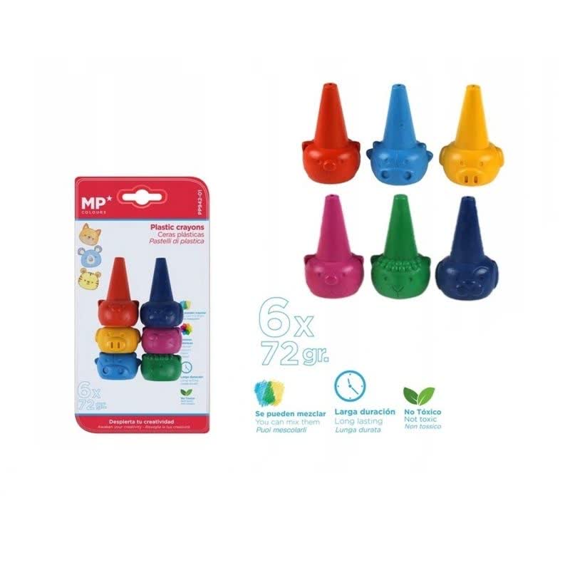 مداد شمعی طرح حیوانات 6 رنگ Animal Finger Crayons PP942-01