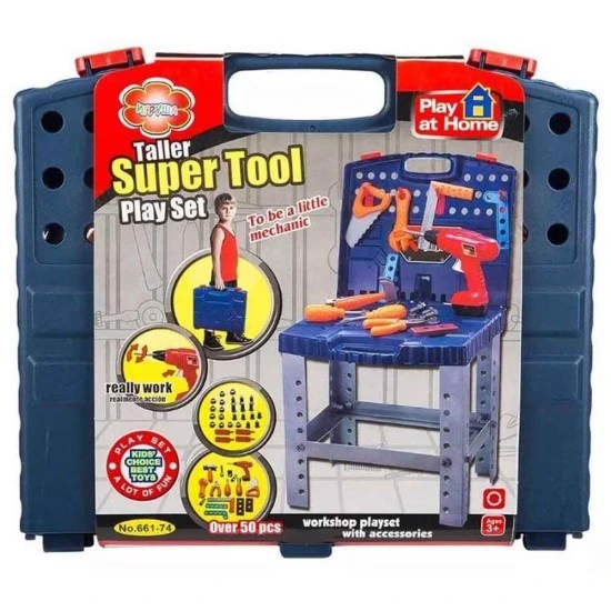 ست اسباب بازی میز ابزار چمدانی Super Tool Play Set 661-74