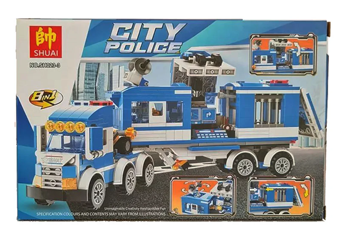 خرید لگو تراکتور، لگو پلیس، لگو مسلسل، لگو شهر، لگو پلیس شهر «تراکتور پلیس» Lego Shuai City Police, Police Tractor SH023-4