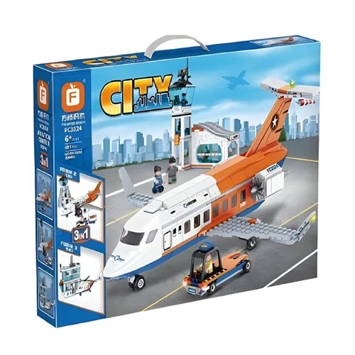 لگو برج مراقبت و هواپیما مسافربری Fornage Block City Aviation Center FC3324
