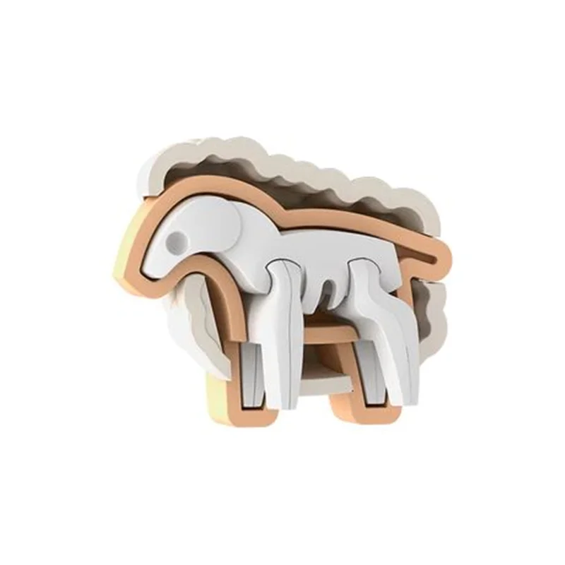 خرید بازی فکری ساختنی گوسفند، بره، 3 بعدی مغناطیسی «شیپ: گوسفند» Halftoys 3D Bone Puzzle Magnet Play Forest Animal Friends Sheep HAS008