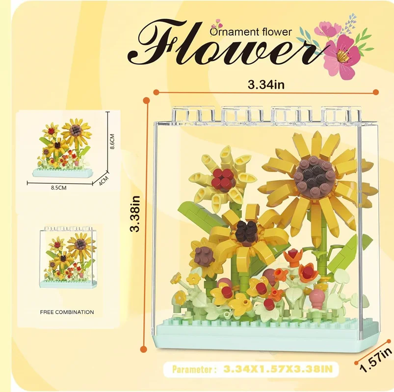 جعبه بستهبندی لگو باکس گل آفتابگردان Sunflower 7324 اندازه