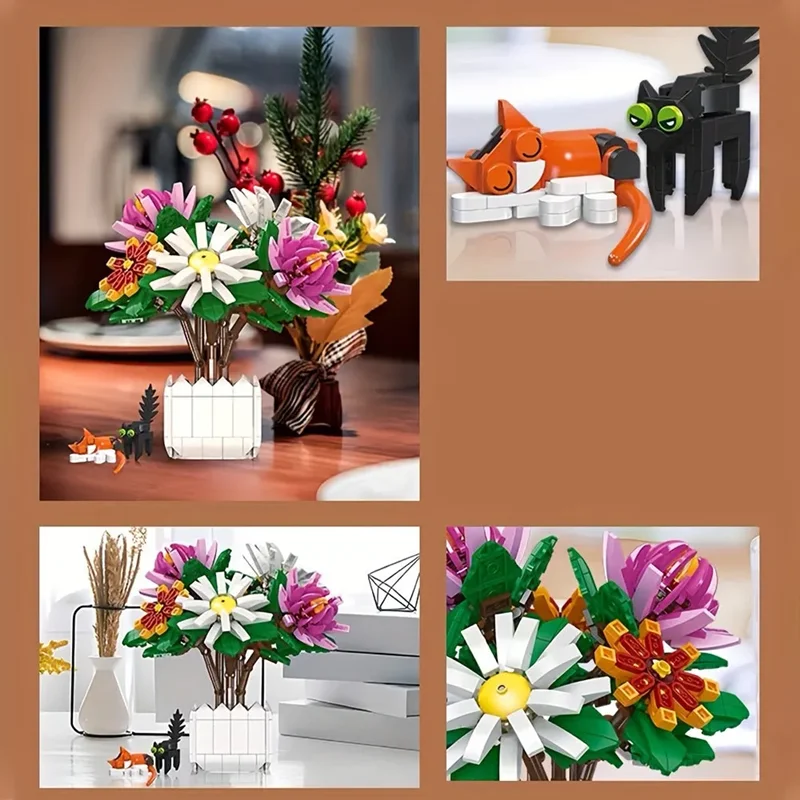 LEGO Chrysanthemum Potted Plant JJ9036 - مجموعه لگو گلدان گل کریسانتموم