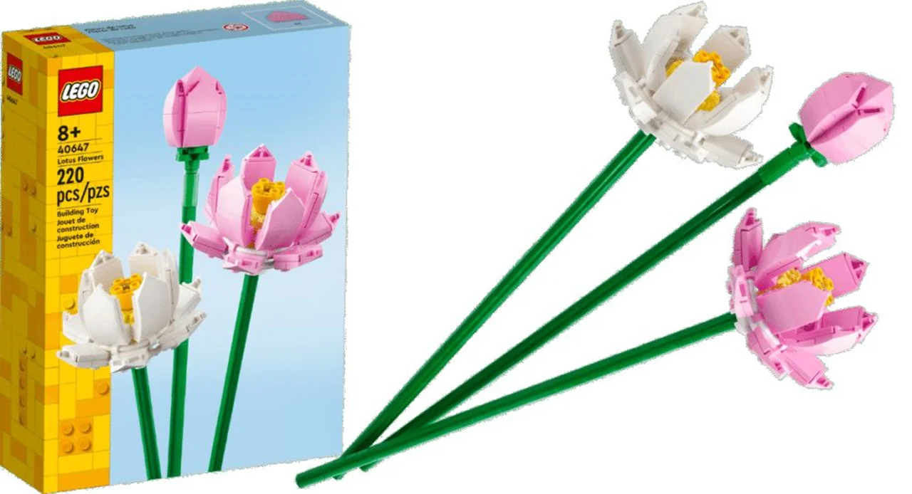 LEGO Lotus Flowers 40647 - مجموعه ساختنی گلهای لوتوس با جزئیات دقیق و طراحی زیبا