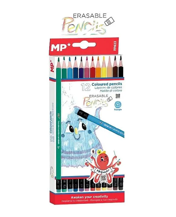 مداد رنگی پاکن دار 12 رنگ Erasable Coloured Pencils PP823