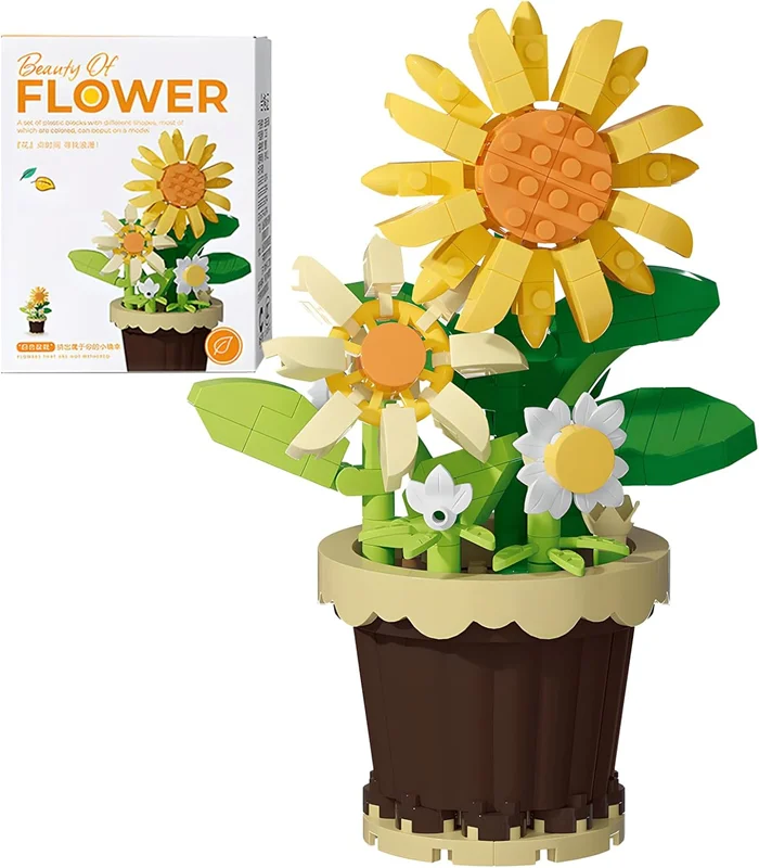 نمای سهبعدی لگو ساخته شده گل آفتابگردان Beauty Of Flower Sunflower 7222