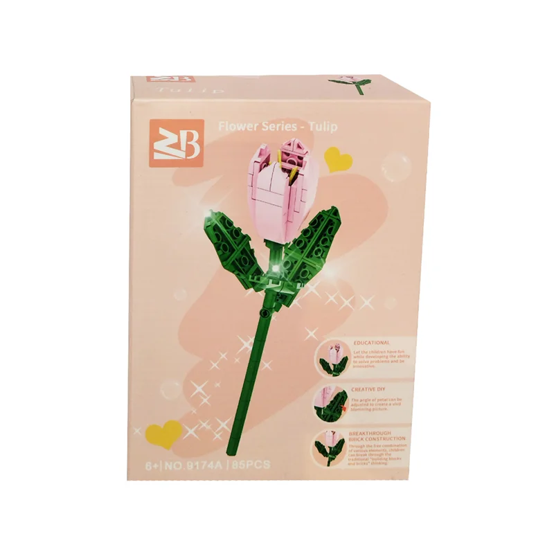 نمای روبرو از جعبه لگو گل لاله ZB Flower Series Tulip