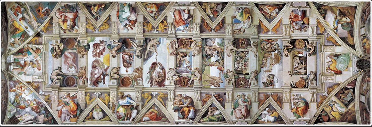 پازل یوروگرافیک 1000 تکه پاناروما «سقف کلیسای سیستین» Eurographics Puzzle The Sistine Chapel Ceiling 1000 pieces Panorama 6010-0960