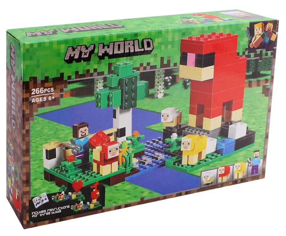 خرید لگو ماین کرافت، لگو ماینکرفت، لگو گوسفند، لگو بره، لگومزرعه، لگو پشم لگو «ماینکرفت،مزرعه گوسفندان، مزرعه پشم» Lego My World Minecraft Wool farm 11361