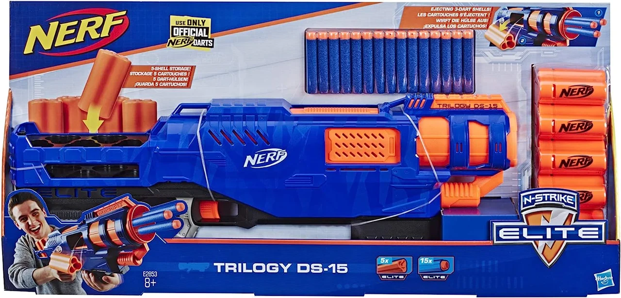 خرید تفنگ نرف «منتخب شلیک و ضربه» Nerf Elite Trilogy N-Strike Elite Toy Blaster DS15 E2853HAS