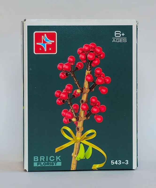 نمای جلوی جعبه لگو شاخه گل هولی Holly Flower 543-3