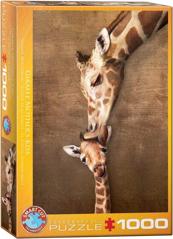پازل یوروگرافیک 1000 تکه «بوسه زرافه مادر» Eurographics Puzzle Giraffe Mother's Kiss 1000 pieces 6000-0301