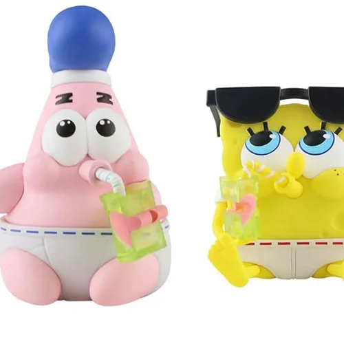 ست 2 تایی فیگور باب اسفنجی و پاتریک با نوشیدنی Spongebob Patrick Star
