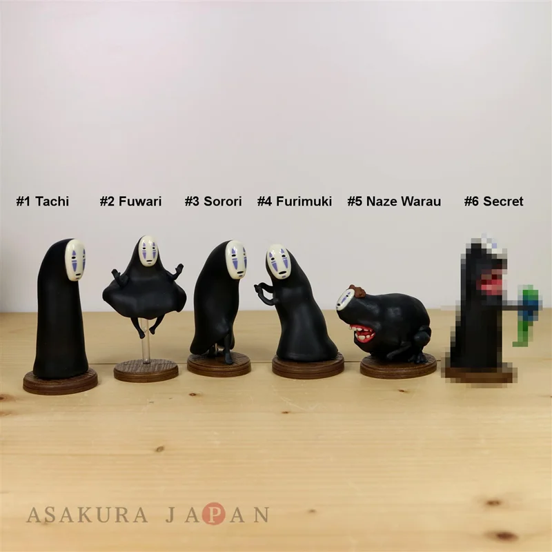 نمای گروهی 6 عددی  حالت های فیگورهای کائوناشی به زبان ژاپنی Spirited Away