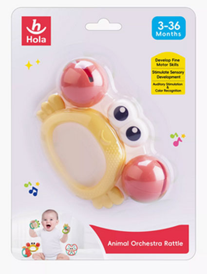 جغجغه طرح خرچنگ هولا تویز Animal Orchestra Rattle Crab E318B-3