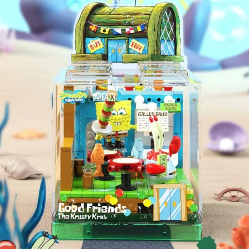 نمای جلو لگو رستوران آقای خرچنگ با تم باب اسفنجی سری دوستان خوب