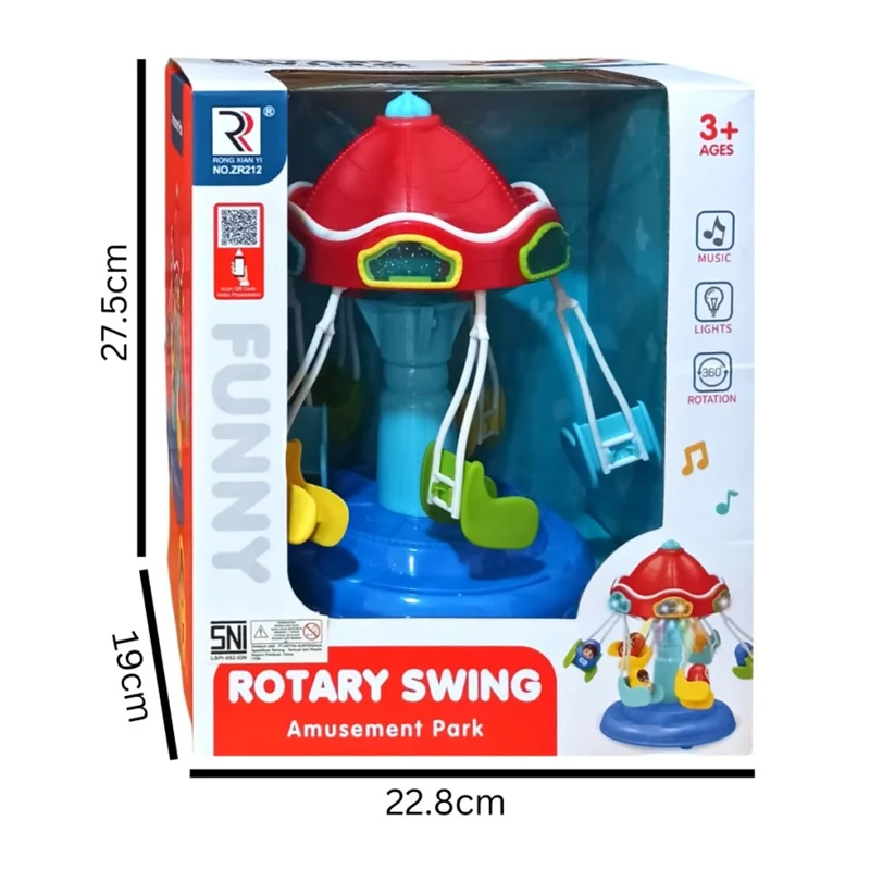 چرخ و فلک موزیکال مدل Rotary Swing ZR212 - نمای 3 بعدی