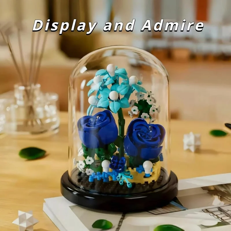 لگو Blue Rose Flowers 7235 ساختهشده نمای جلو