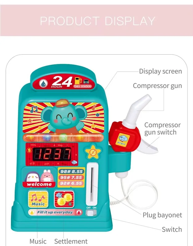 بازی کودکانه جایگاه سوخت با استفاده از کارت سوخت و پمپ بنزین