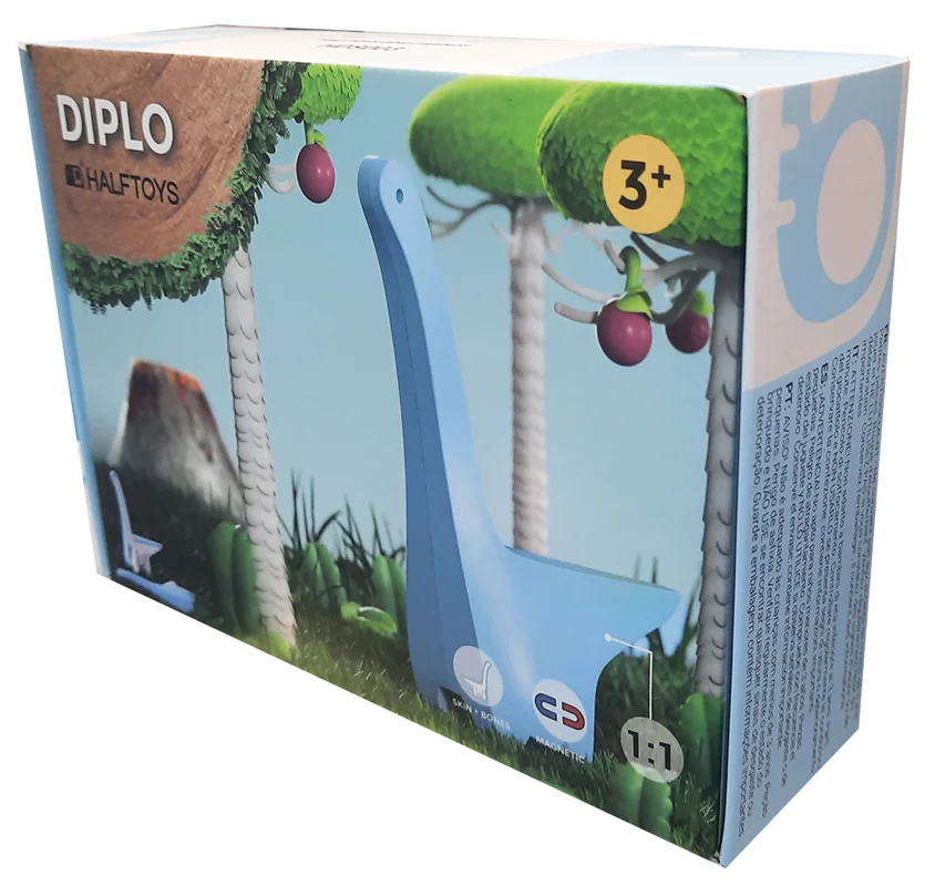 خرید بازی فکری ساختنی 3 بعدی مغناطیسی «دایناسور دیپلو»  Halftoys 3D Bone Puzzle Magnet Play Dino friends Diplo HDS003
