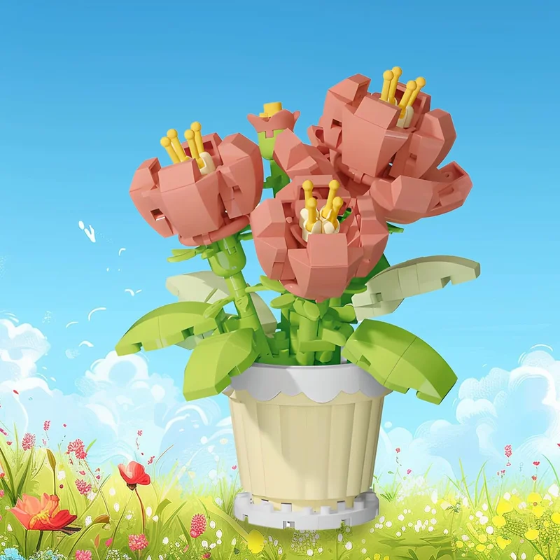 لگو گلدان زیبای گل صدتومانی Peony 7226 در طبیعت