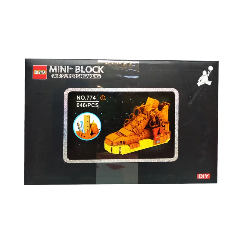 نمای جلو جعبه لگو کفش ایر سوپر اسنیکرز نارنجی