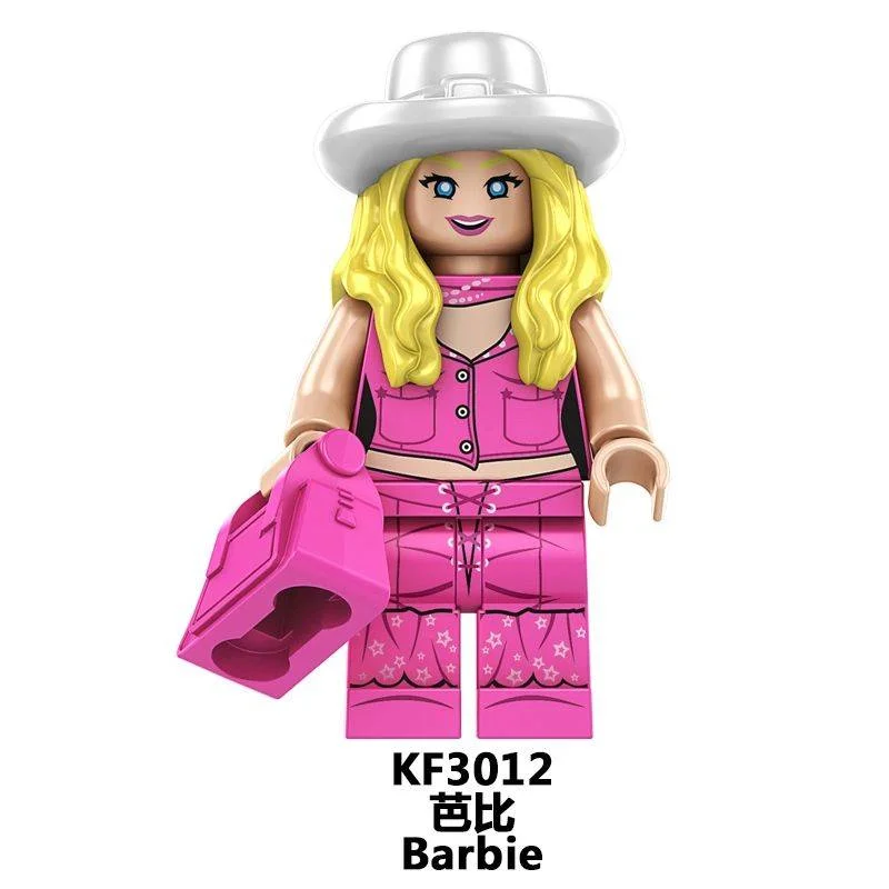لگو «باربی با کلاه و کیف» خرید آدمک لگویی فله مینی فیگور لگویی  Kopf Minifigures Lego Movies and TV Barbie KF3012