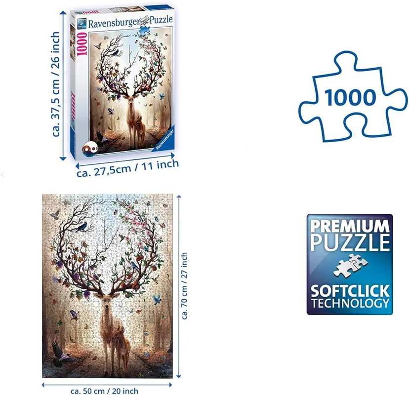 پازل رونزبرگر 1000 تکه «گوزن جادویی» Ravensburger Puzzle Magical Deer 1000 Pieces 150182
