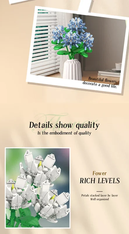 ۱۵. لگو گلدان گل Flower Clusters کل دسته گل کامل در گلدان نمایش دکور