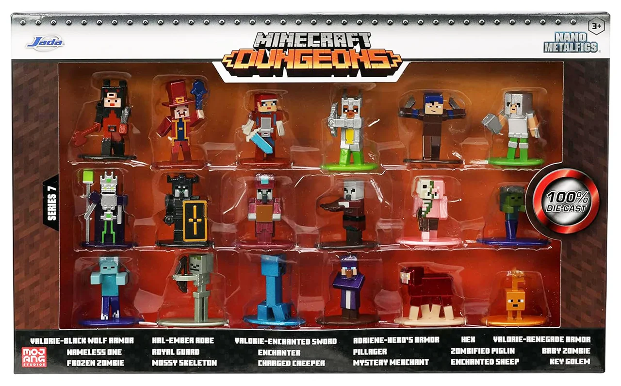 خرید نانو متال فیگور جادا «ماینکرفت سیاه چال ها بسته 18 تایی سری 7» Jada Minecraft Dungeons Die-cast Nano Metalfigs 18-Pack Figure series 7 231385
