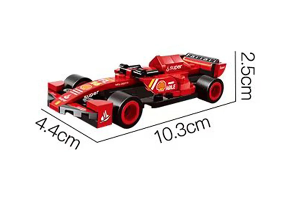 لگو ماشین قرمز Woma  اندازه و ابعاد