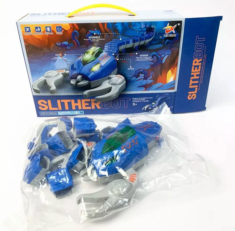 خزنده ساختنی موزیکال چراغدار عقرب متحرک مدل Slitherbot Scorpion Ten xuan 11 - نمای کلی بستهبندی