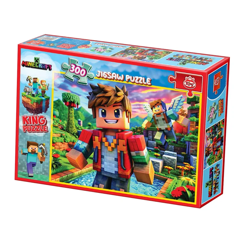 نمای سه بعدی جعبه پازل کینگ ماینکرفت 300 تکه