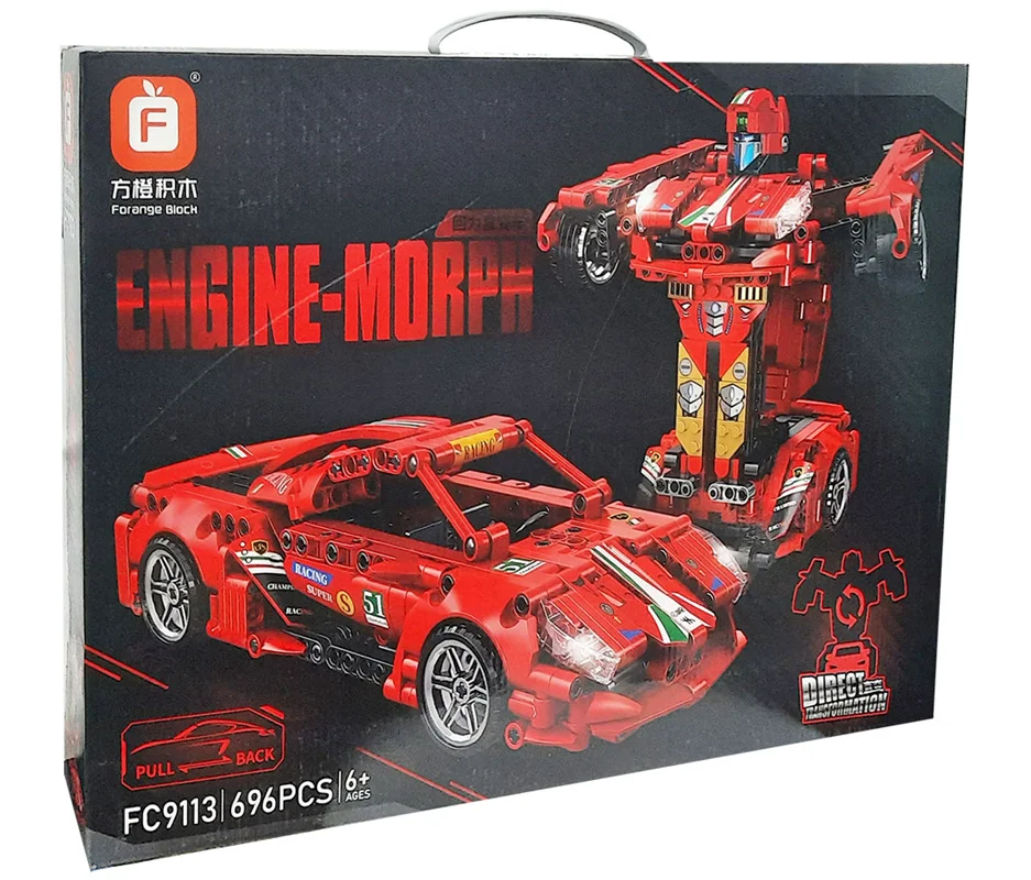 نمای جلوی جعبه بستهبندی لگو ماشین ترانسفورمر