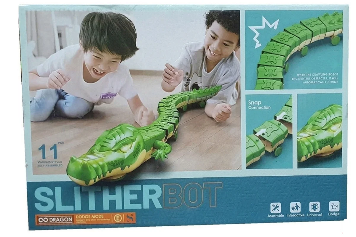 خزنده ساختنی موزیکال چراغدار تمساح متحرک نمای پشت