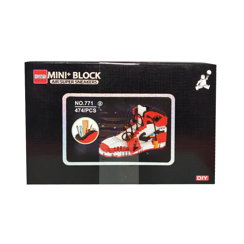 نمای جلو لگو کفش ایر سوپر اسنیکرز سفید قرمز