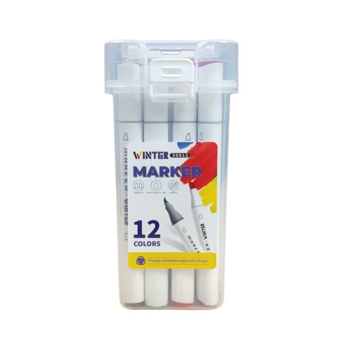 ماژیک وینتر دو سر 12 رنگ Winter Marker 30012