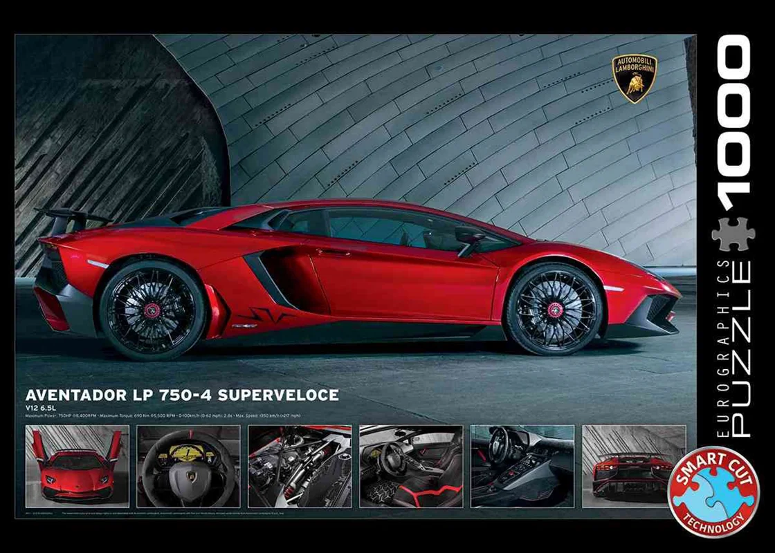 پازل یوروگرافیک 1000 تکه «لامبورگینی آونتادور» Eurographics Puzzle Lamborghini Aventador LP750-4 Superveloce 1000 pieces 6000-0871