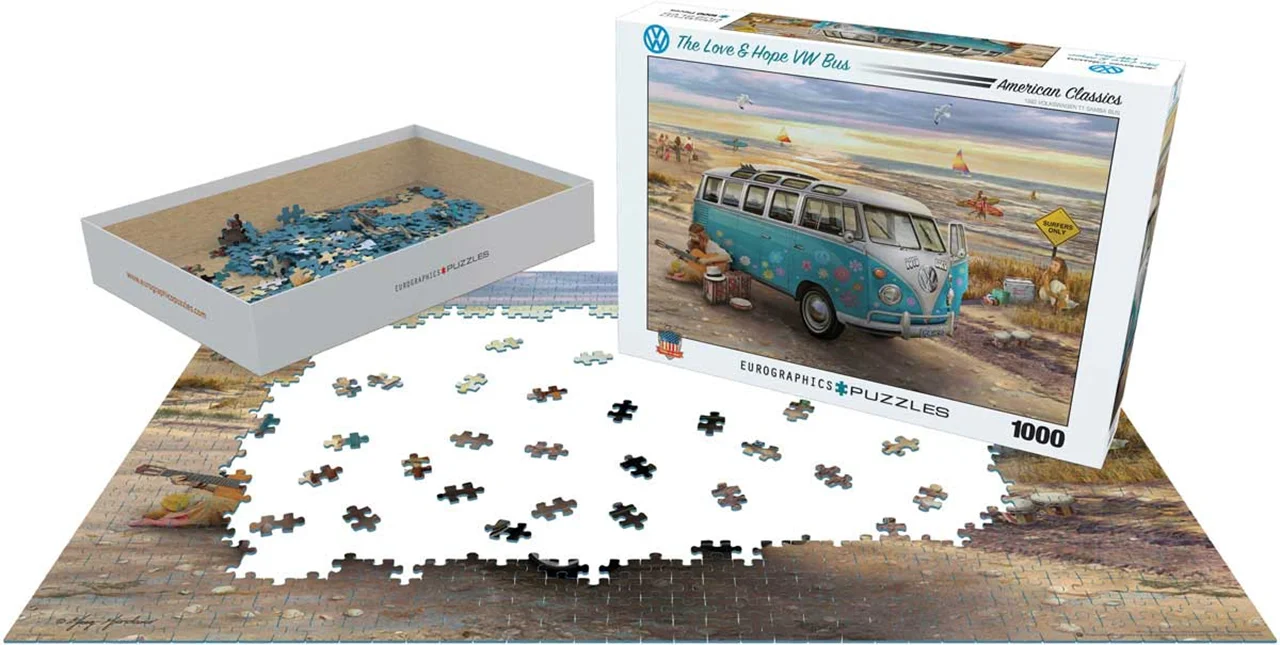 پازل یوروگرافیک 1000 تکه «اتوبوس عشق و امید» Eurographics Puzzle The Love & Hope VW Bus 1000 pieces 6000-5310