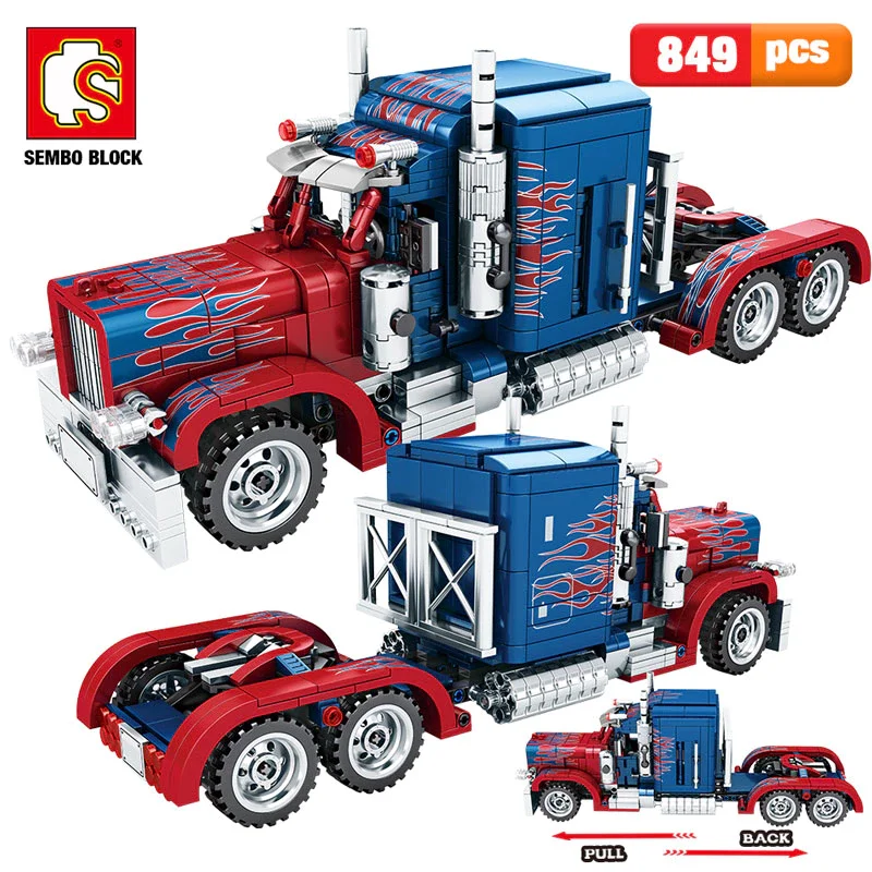 لگو سمبو بلاک «کامیون پیتربیلت» Sembo Block Peterbilt Trucks Car Lego 701803