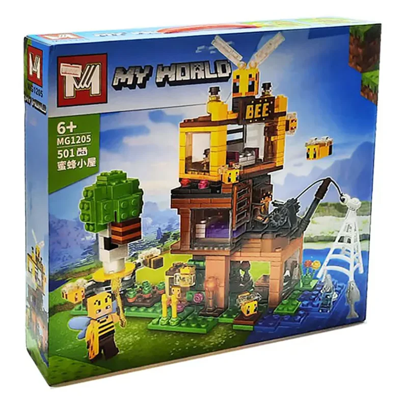 لگو ماینکرافت اسکله زنبور My World MG 1205 نمای سهبعدی جعبه