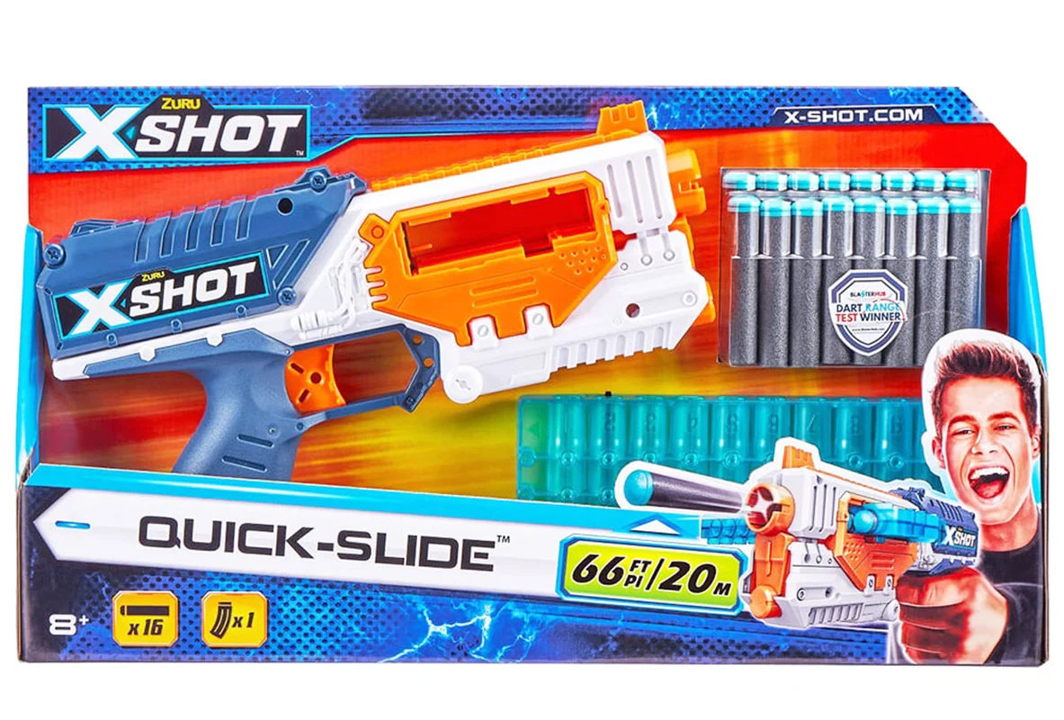 خرید تیر ابری زورو ایکس شات «کوئیک اسلاید، اسلاید سریع» Zuru X Shot Quick Slide 36401