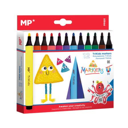 ماژیک نقاشی 3 ضلعی 12 رنگ Trikids Markers PP891