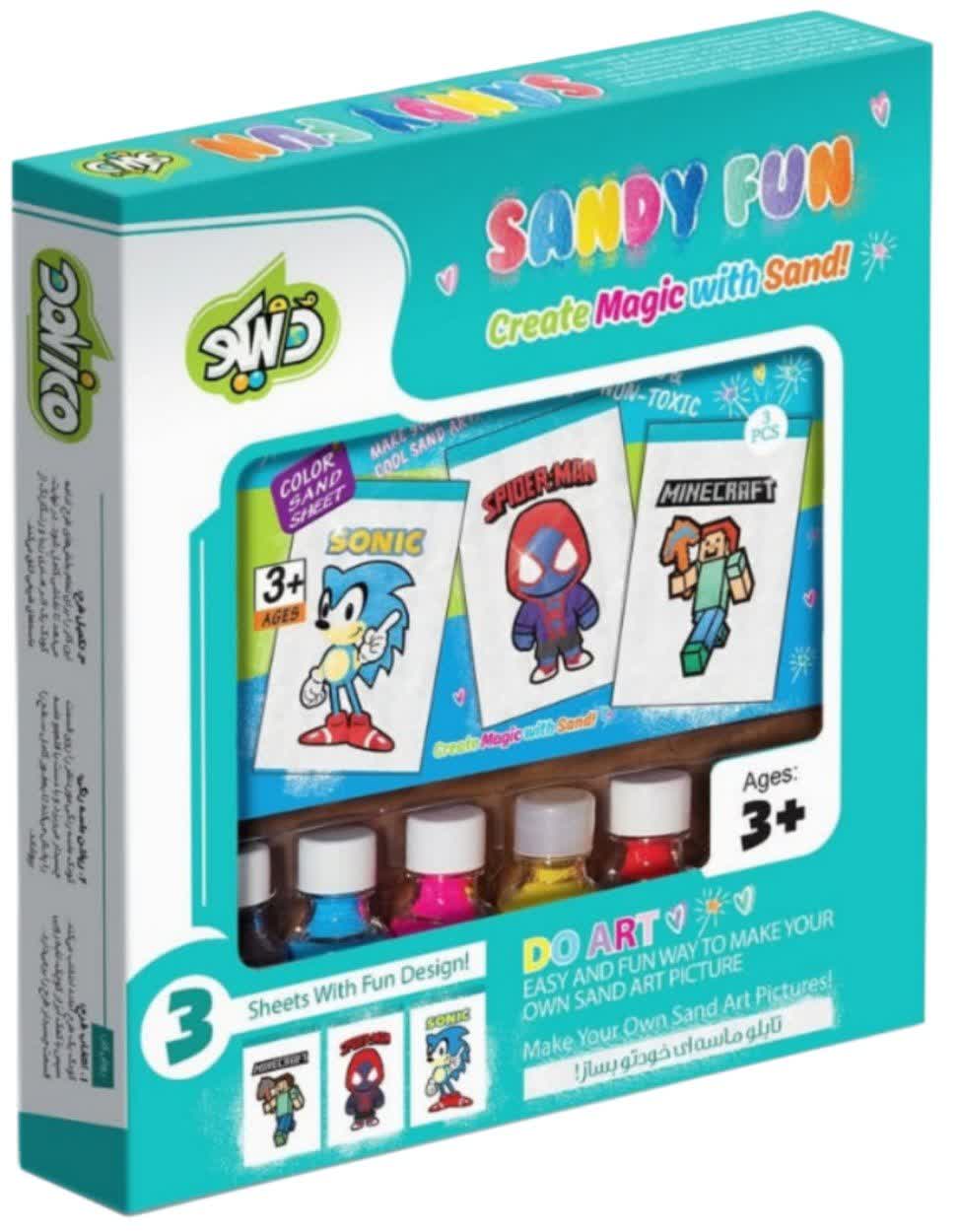 تابلو ماسه ای دنیکو طرح سونیک اسپایدرمن ماینکرفت Doniko Sandy Fun