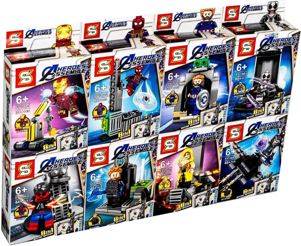 خرید لگو اس وای ساختنی «ست 8 تایی مینی فیگورهای قهرمان های هیرو، اونجرز» SY Block Avengers Super Hero Minifigures 8 in 1 set SY1368