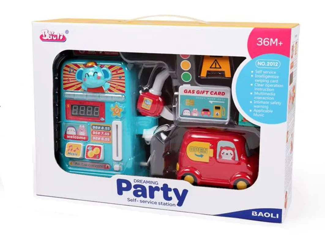 ست پمپ بنزین و ماشین مدل Baoli 2012 در جعبه بستهبندی اصلی