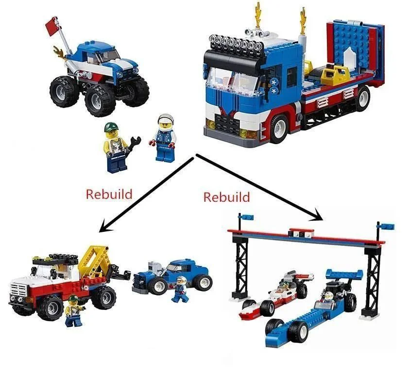 خرید لگو نمایش لگو بدلکاری لگو کریت «نمایش بدلکاری سیار»  Lego Bela Crate Mobile Stunt Show 3 In 1  11054