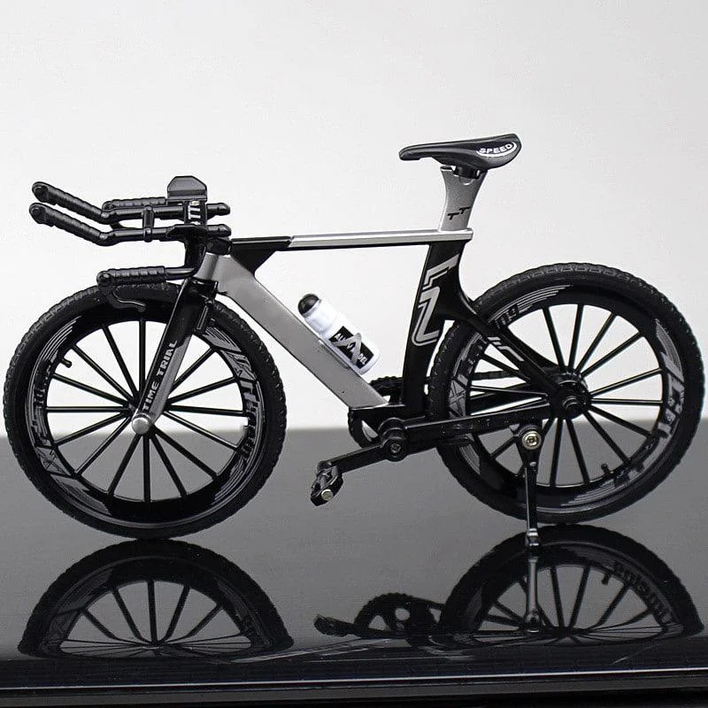 ماکت فلزی دوچرخه تایم تریل خاکستری 08188   Metal Bicycle Model Toys T.T Time Trial