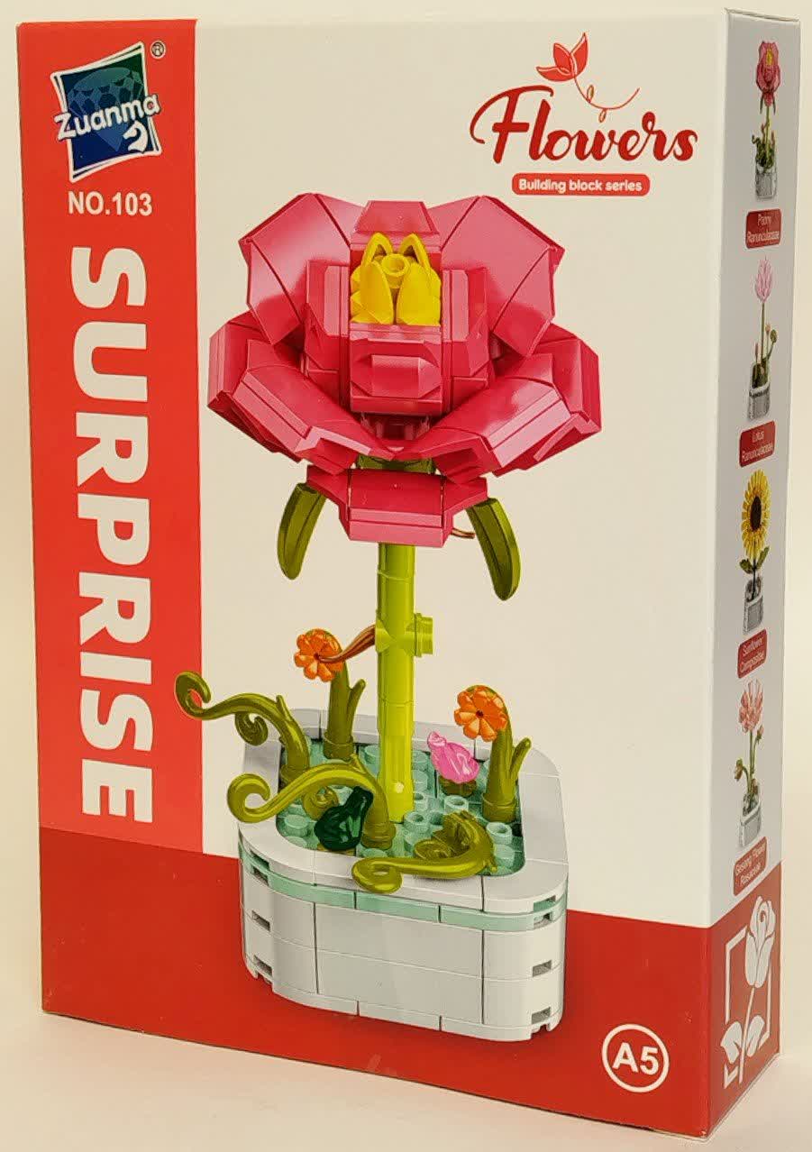 لگو گلدان گل پیونی رنانسیولیسی Peony Ranunculaceae Flower 103A5