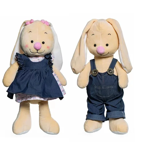 عروسک پولیشی یانیک «خرگوش لباس جین دختر و پسر»